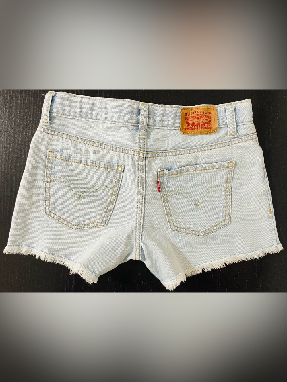 Levi's Blue Denim Cutoff Shorts - Picture 4 of 5